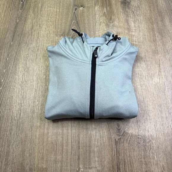 FootJoy Tempo Series Mens Blue Full Zip Mixed Texture Chill-Out Hoodie Size L - Picture 2 of 16